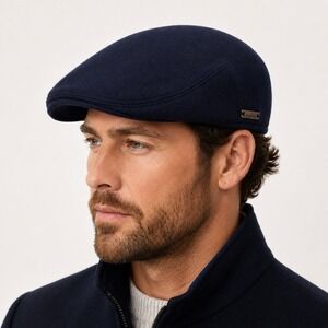 Wigens Flat Cap 57 Navy Blue Morgado Wool Cashmere Ivy Hat Quiet Luxury Swedish